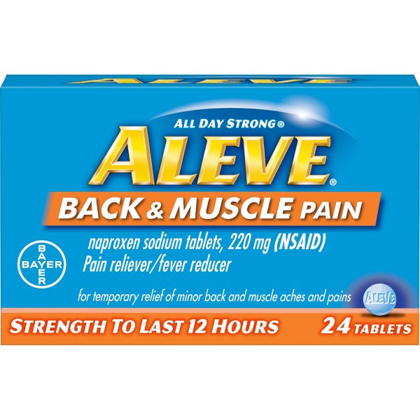 Back & Muscle Pain Reliever/Fever Reducer Naproxen Sodium Tablets, 220 mg, 24 Ct