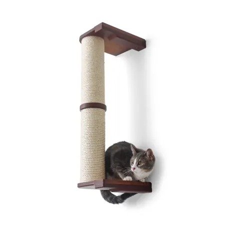 The Cat Mod 28" Wall-Mounted Sisal Pole for Cats in Onyx, 8 IN W X 33 IN H | Petco