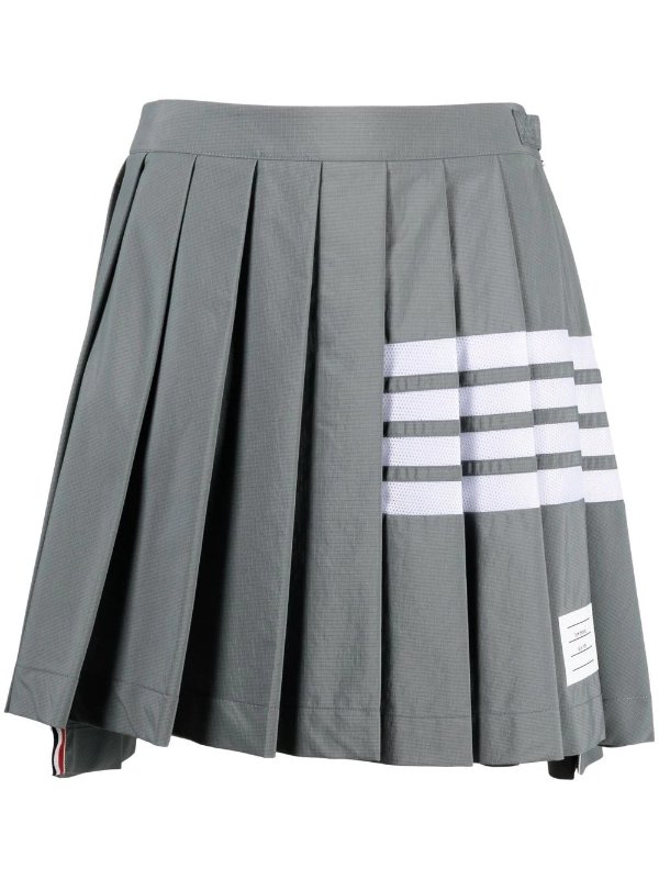 4-Bar stripe pleated skirt