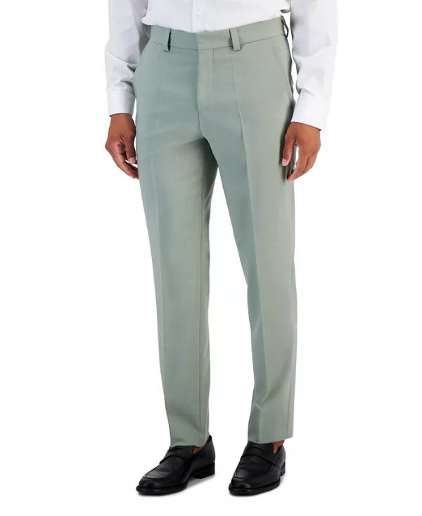 Men's Modern-Fit Celery Green Suit Pants