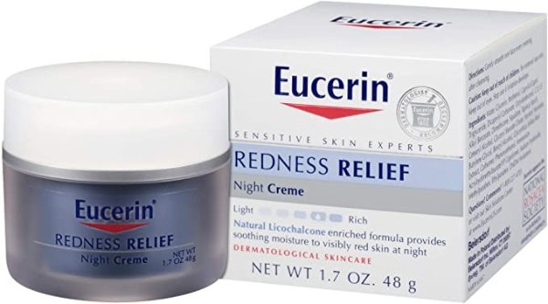 Redness Relief Night Creme - Gently Hydrates To Reduce Redness-Prone Skin At Night - 1.7 oz Jar