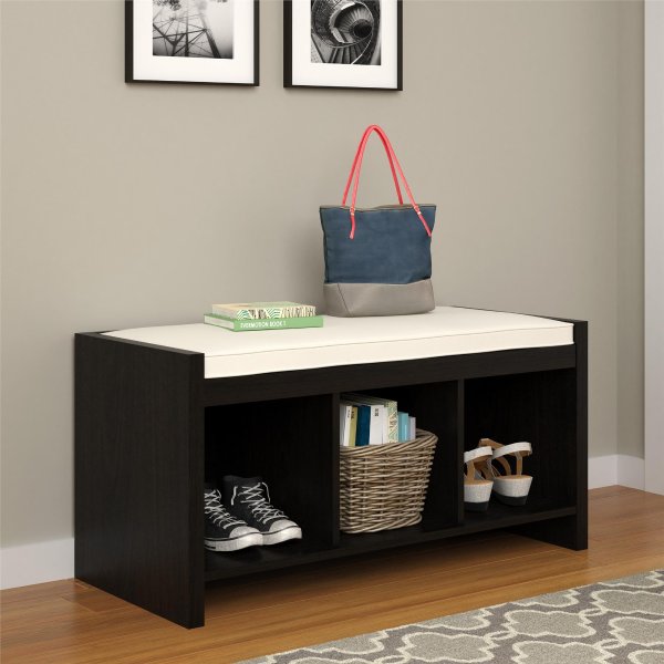 Ameriwood Home Penelope Entryway Storage Bench with Cushion