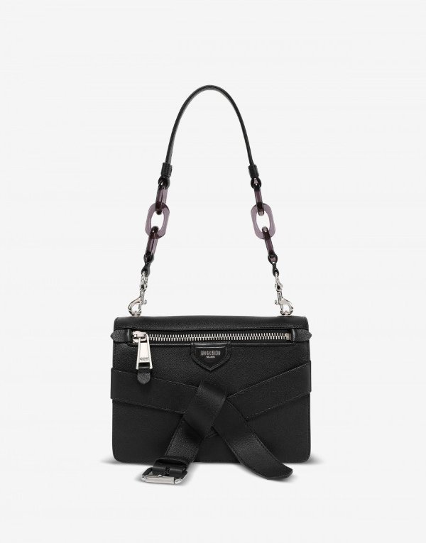 Shoulder bag in calfskin with belt detail - Bags - Women - Moschino