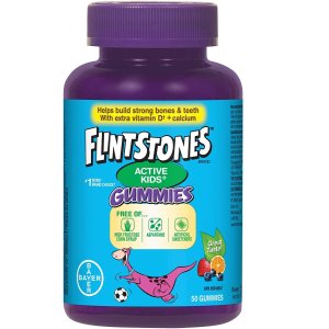 2瓶$16(Shoppers$12.49/瓶)FLINTSTONES Active 儿童综合维生素软糖 混合水果味 50粒