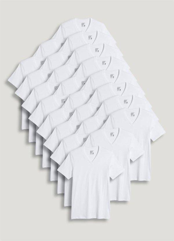 V领白色T恤 24件套
