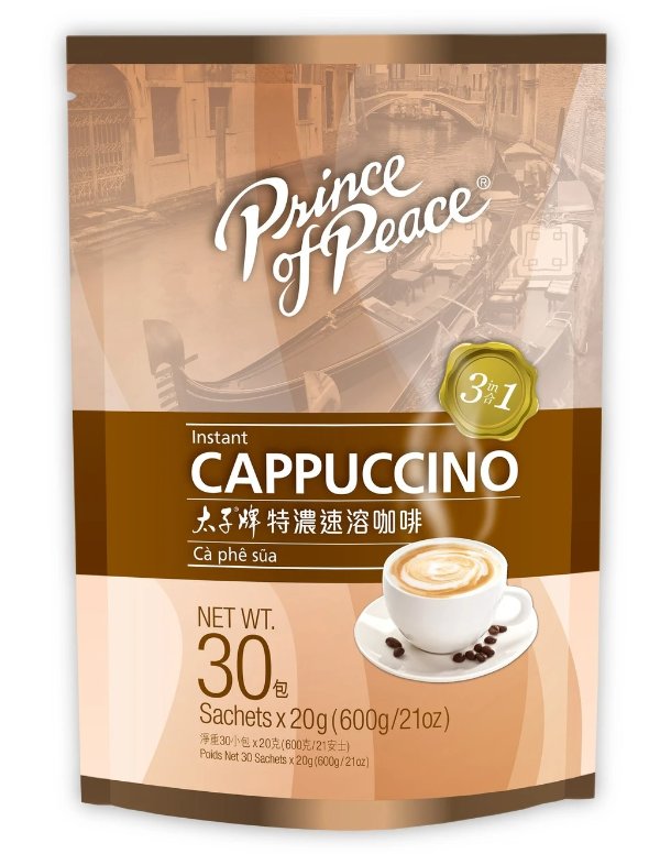 Prince of Peace 3-in-1 Instant Cappuccino, 30 sachets