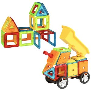 75-Piece Magnetic Toy Dump Truck Building Set @ Best Choice Products