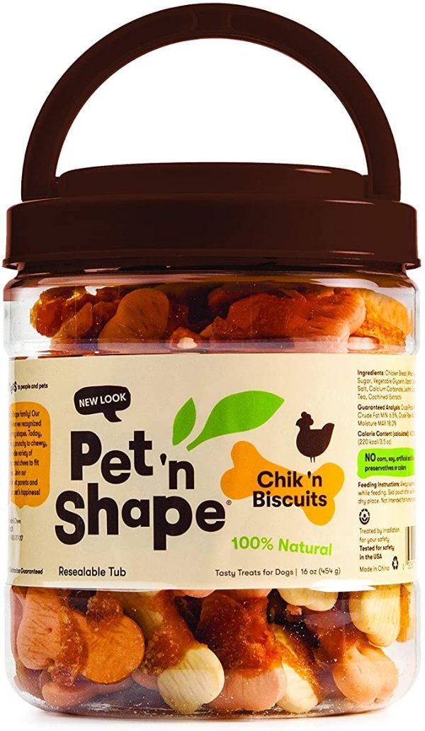 Pet 'n Shape Chik 'n Wrapped Biscuits – Natural Chicken Wrapped Dog Treats - 16 Ounce