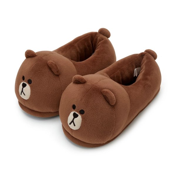 BROWN Indoor Slippers Plush House Shoes