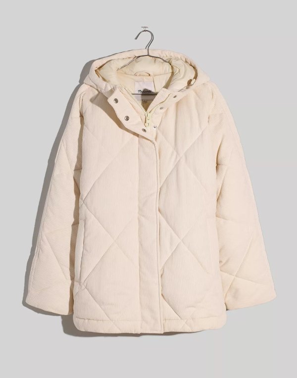 Corduroy Holland Quilted Puffer Parka