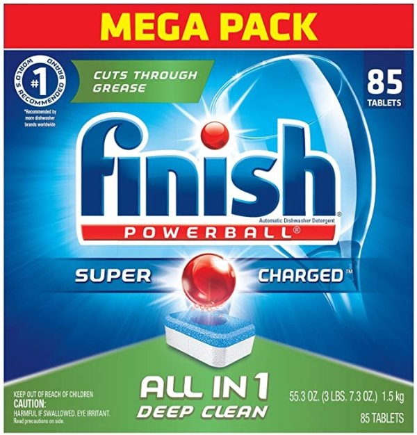 All in 1 Powerball Fresh, 85ct, Individually Wrapped Dishwasher Detergent Tablets