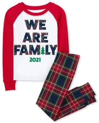 Unisex Kids Matching Family Christmas 'We Are Family 2021' Snug Fit Cotton Pajamas | The Children's Place - TIDAL