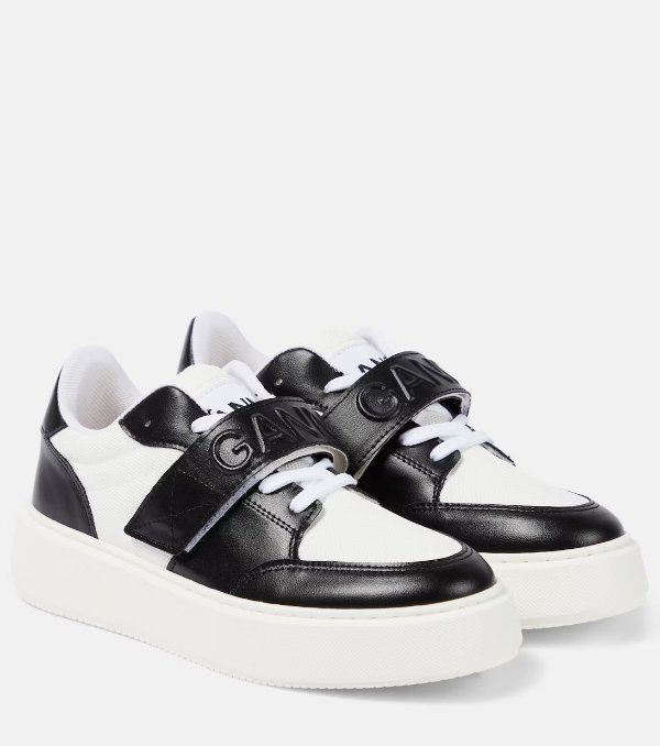 Sporty Mix faux leather sneakers