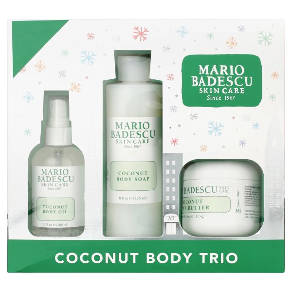 ($36 Value) Mario Badescu Coconut Body Trio, Holiday Gift Set