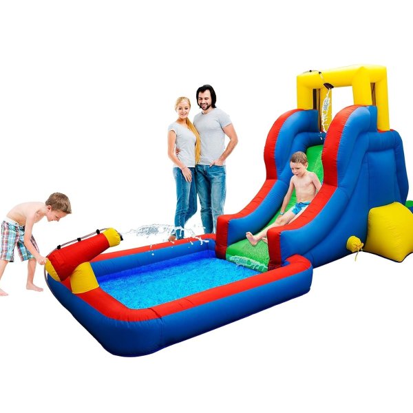 KC108 Water Slide Park Inflatable Bouncing House w/Pool Area (Splash Zone)