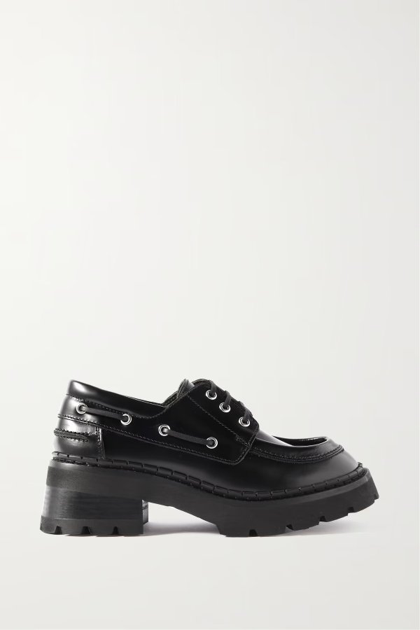 Stanley glossed-leather platform loafers
