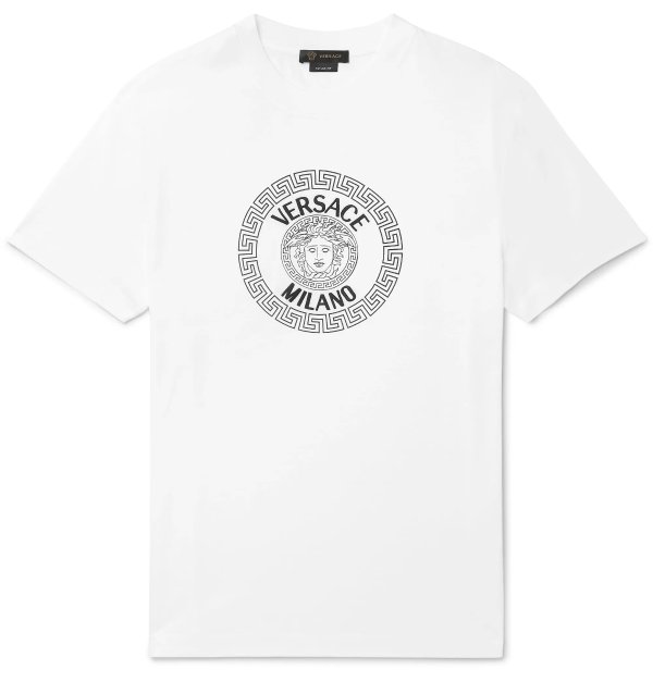 Slim-Fit Logo-Flocked Cotton-Jersey T-Shirt