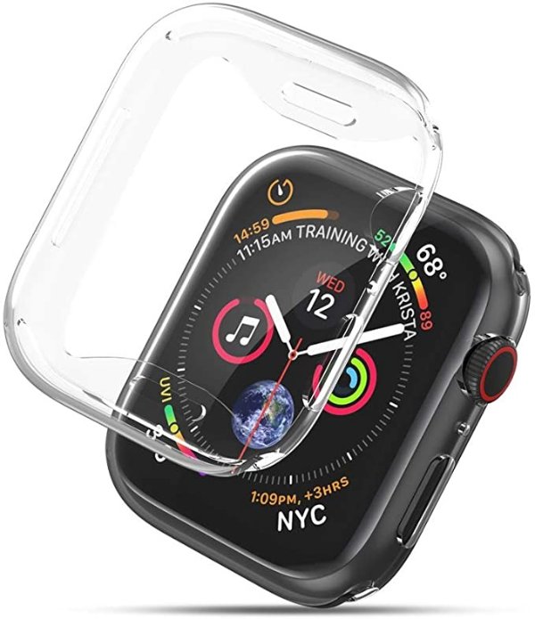 Case Compatible with Apple Watch Series 4 Full Cover Screen Protector 2 Pack Clear Protective Soft TPU Ultra Thin 44mm iWatch 4 Case Crystal Anti Scratch All Around Protection