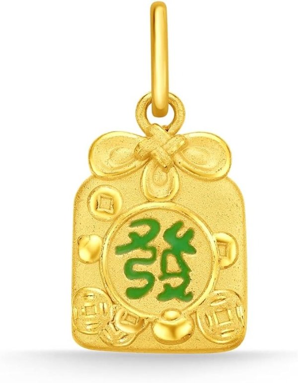 CHOW TAI FOOK 999 24K Pure Gold Be Wealthy Omamori Pendant
