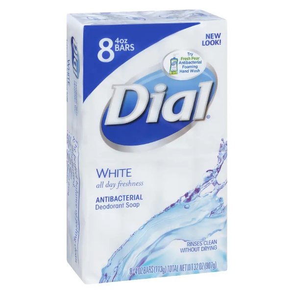 Dial Antibacterial Deodorant Soap Bars Clean and Fresh White