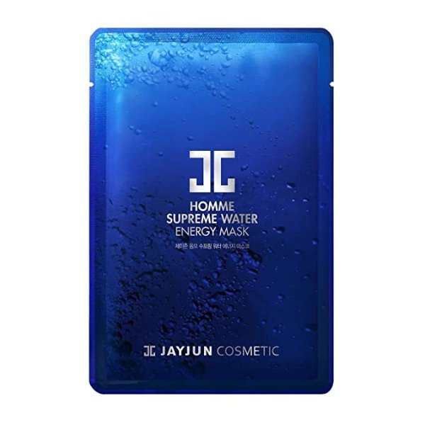 Homme Supreme Water Mask, Pack of 10 Sheets, Mens Moisturizing