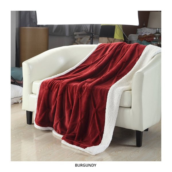 Alejandro Sherpa-Style Throw Blanket - Assorted Colors