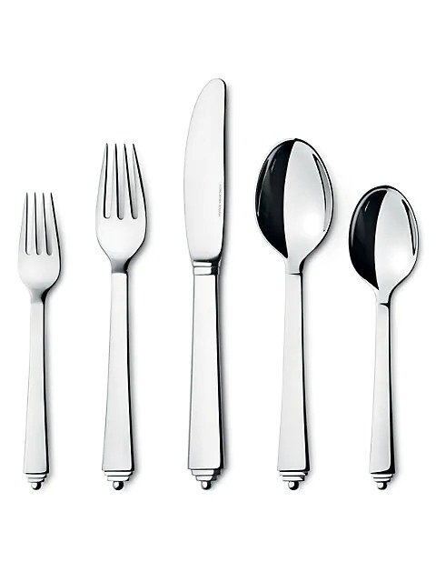Five-Piece Pyramid Stainless Steel Flatware