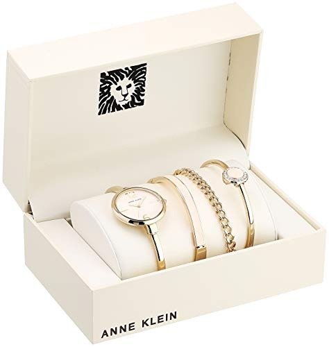 Women's AK/3290 Bangle Watch and Swarovski Crystal Accented Bracelet Set