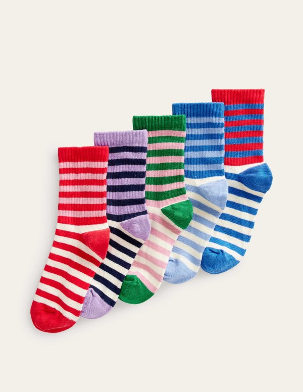 Ribbed Socks 5 PackMulti Stripe