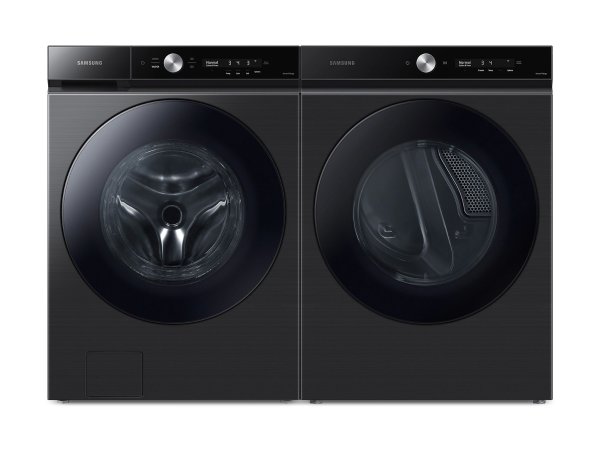 Bespoke Ultra Capacity Front Load Washer and Electric Dryer in Brushed Black