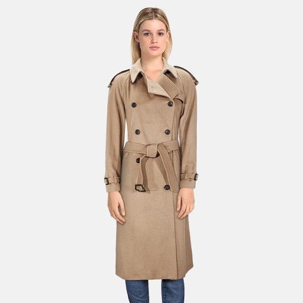 Cashmere Trench Coat in Camel