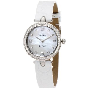 OmegaDe Ville Prestige Mother of Pearl Diamond Dial Ladies Watch 424.18.27.60.55.001