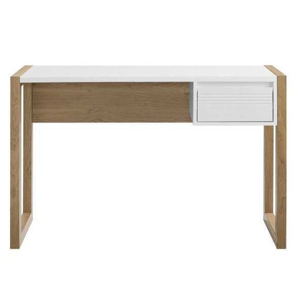 Claudine Chic Two-Tone Writing Desk with Grooved Drawer - Saracina Home