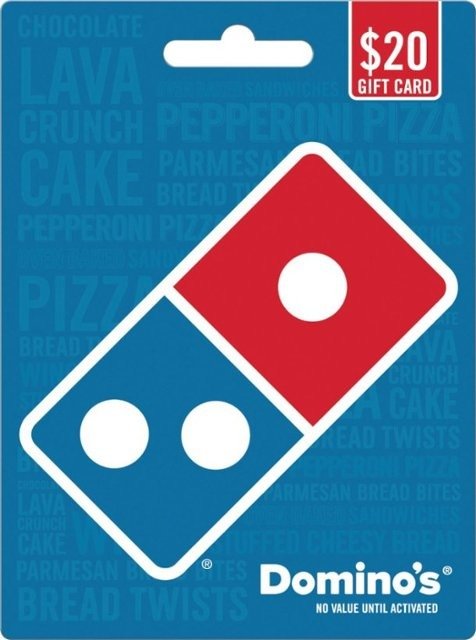 Domino's Pizza - $20 Gift CardFeatures