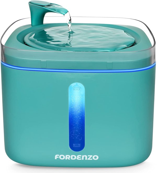 FORDENZO Cat Water Fountain, 3.2L/108oz with LED Light