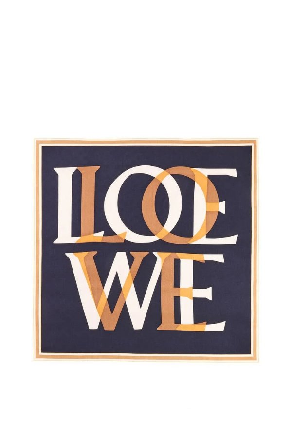 love scarf in wool and cashmere Navy Blue -