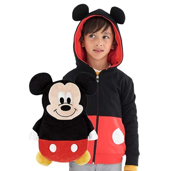 Mickey Mouse - 2-in-1 Transforming Hoodie & Soft Plushie - Red & Black