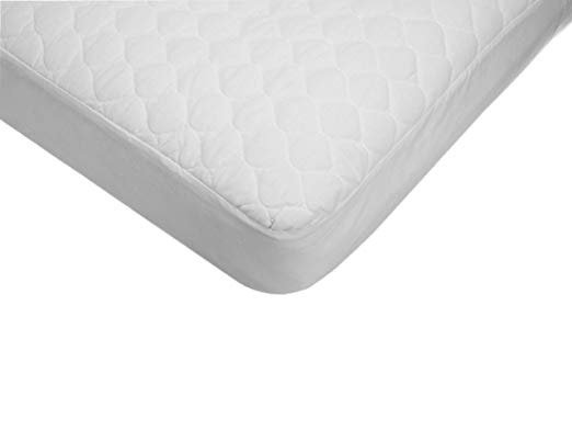 American Baby Company Extra Durable Waterproof Quilted Cotton Crib and Toddler Mattress Pad Cover, White, 28 X 52 X 9, for Boys and Girls