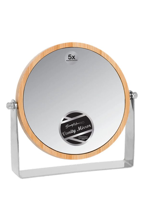 1X/5X Cosmetic Mirror with Metal Handle