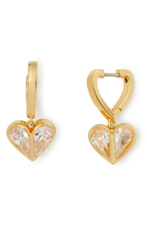 stone heart huggie earrings