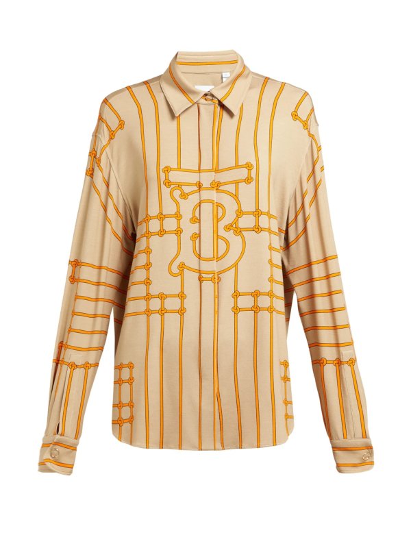 Monogram-print silk-blend shirt | Burberry | MATCHESFASHION US
