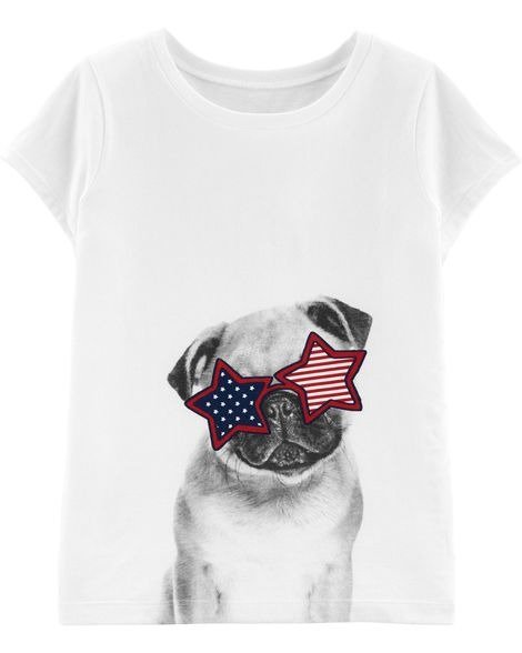 4th Of July Pug Jersey Tee