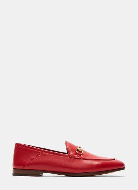 Jordaan Classic Leather Slip-On Loafers in Red