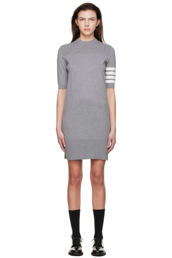 Grey 4-Bar Mini Dress