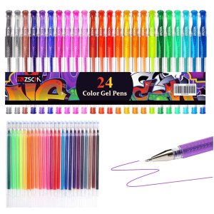 Glitter Gel Pens ZSCM 48 Pack Colored Gel Pens Set