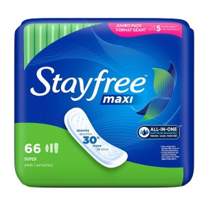 Stayfree Maxi 超长柔软卫生巾 66 片