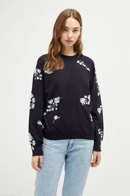 Rielle Embroidered Knit Sweater
