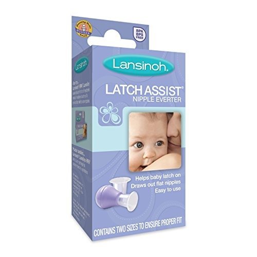 LatchAssist Nipple Everter, 1 Count, 2 Flange Sizes, to Draw Out Flat or Inverted Nipples for breastfeeding mothers, Assists Nursing Babies in Latching On, BPS and BPA Free