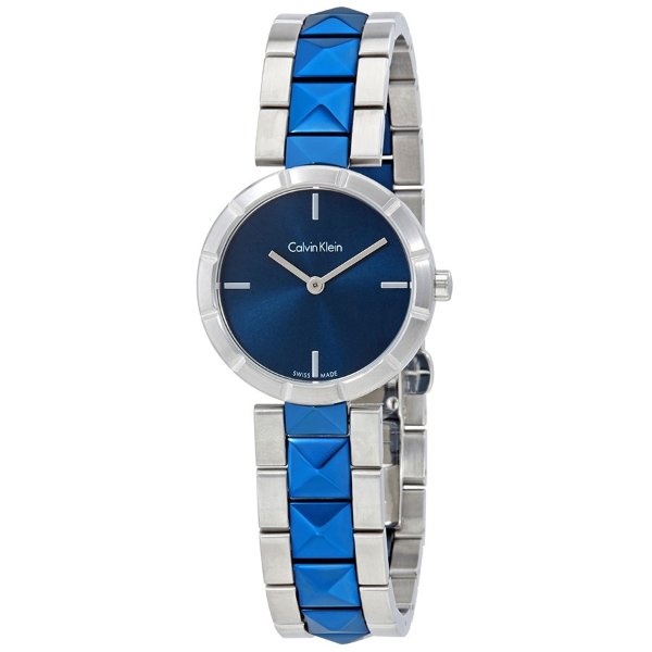 Edge Blue Dial Large Studded Ladies Watch Edge Blue Dial Large Studded Ladies Watch