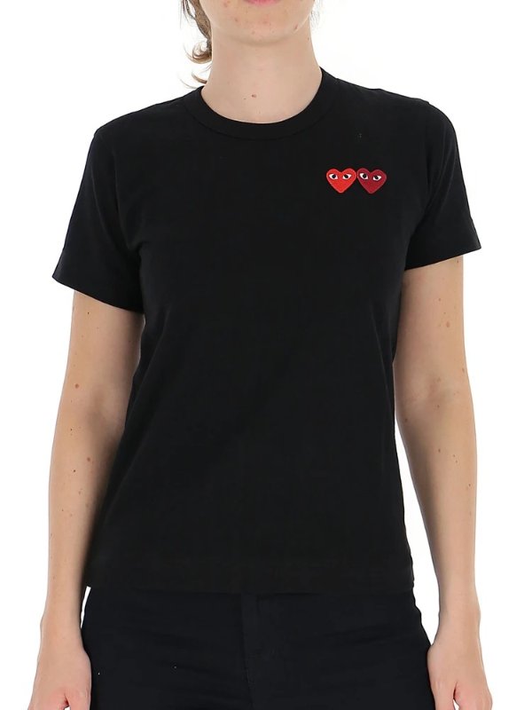 Embroidered Double Heart T-Shirt